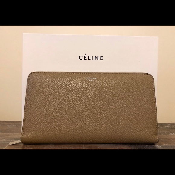 Celine - Large Zipped Wallet - Tan Grained Leather - Picture 2 of 6
